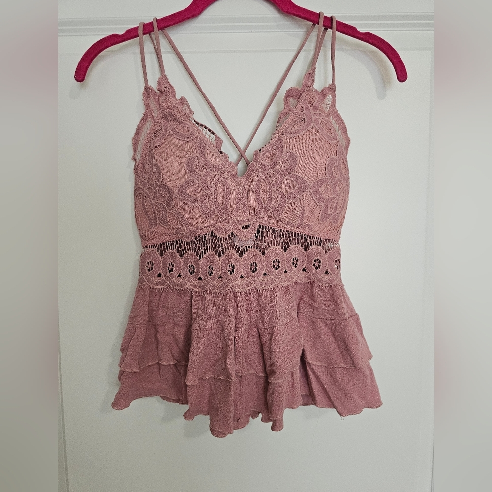 Pink Lily Lace Pink Top